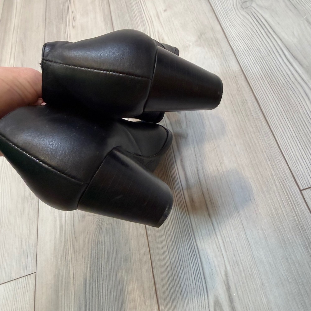 Vionic Point Black Leather Ankle Booties Orthaheel Block Heel TVW4151 Womens 8.5 - Picture 10 of 11